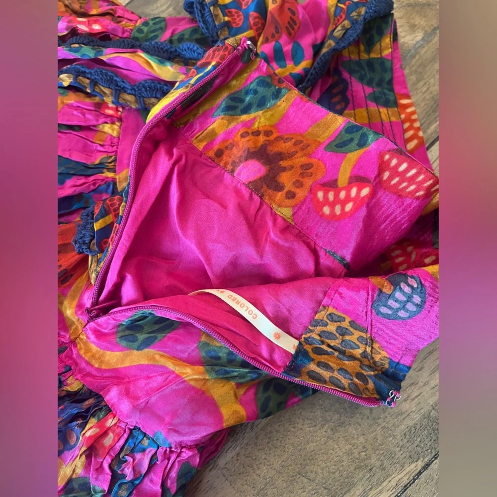 NWT Farm Rio Sweet Forest Pink Mushroom Mini Skirt - Size xsmall - Picture 4 of 7